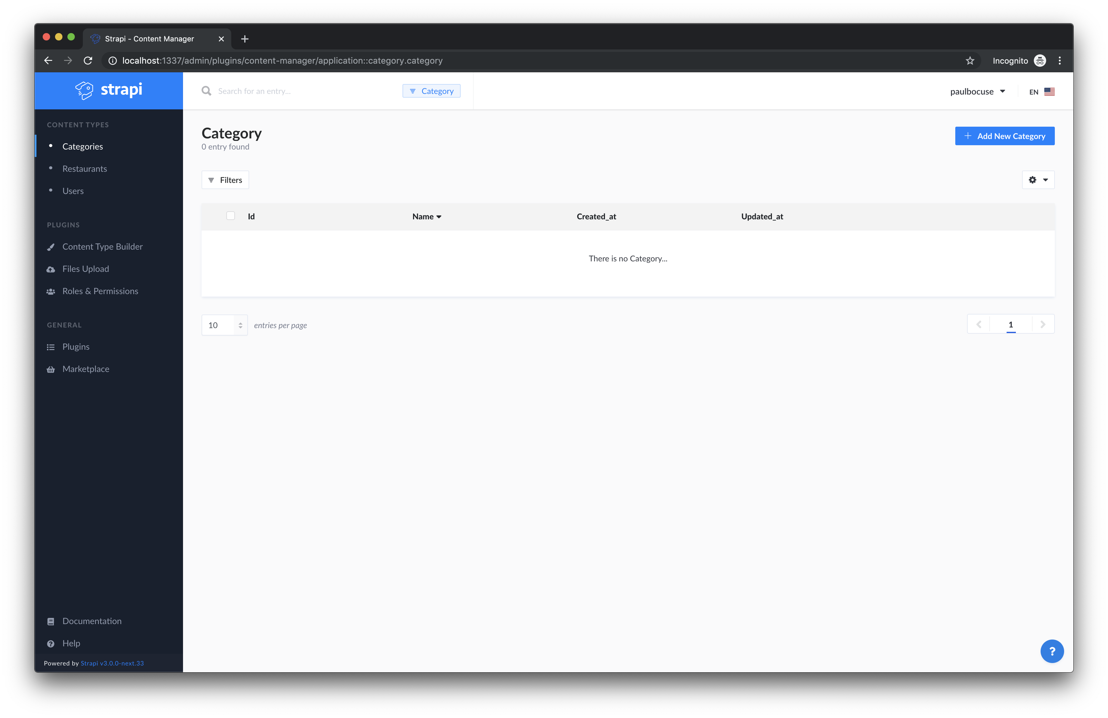Categories Entry Categories Entry