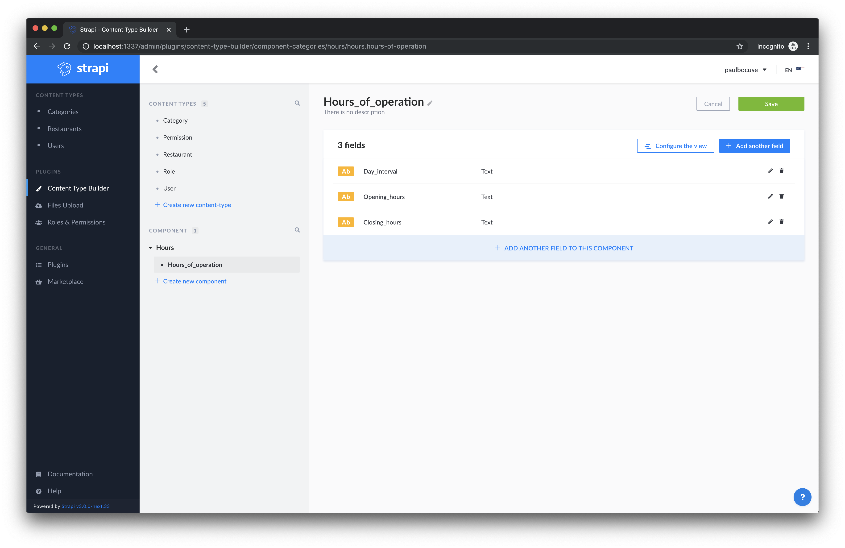 Hours of Operation Save Hours of Operation Save