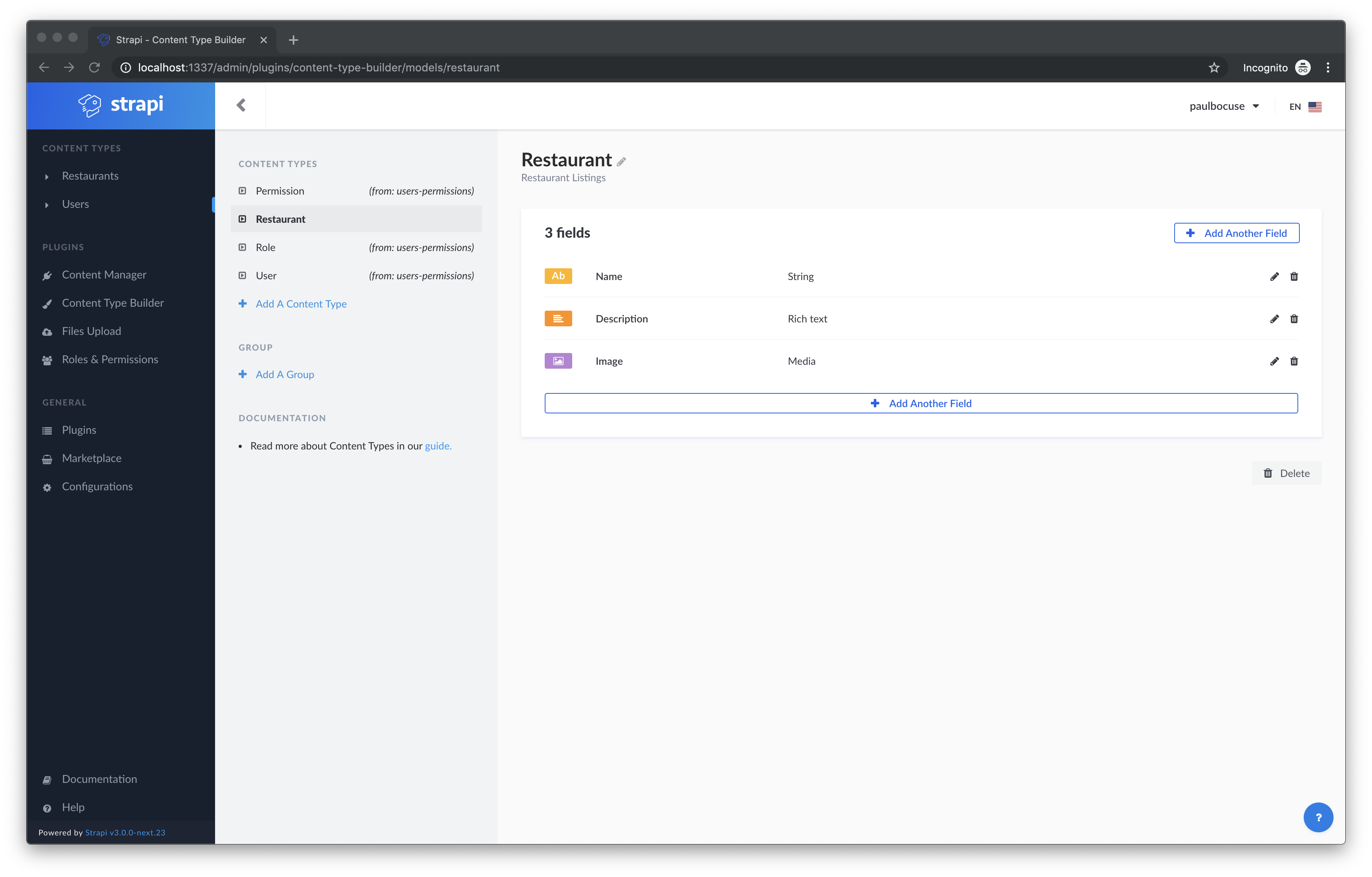 Category Add Content Type