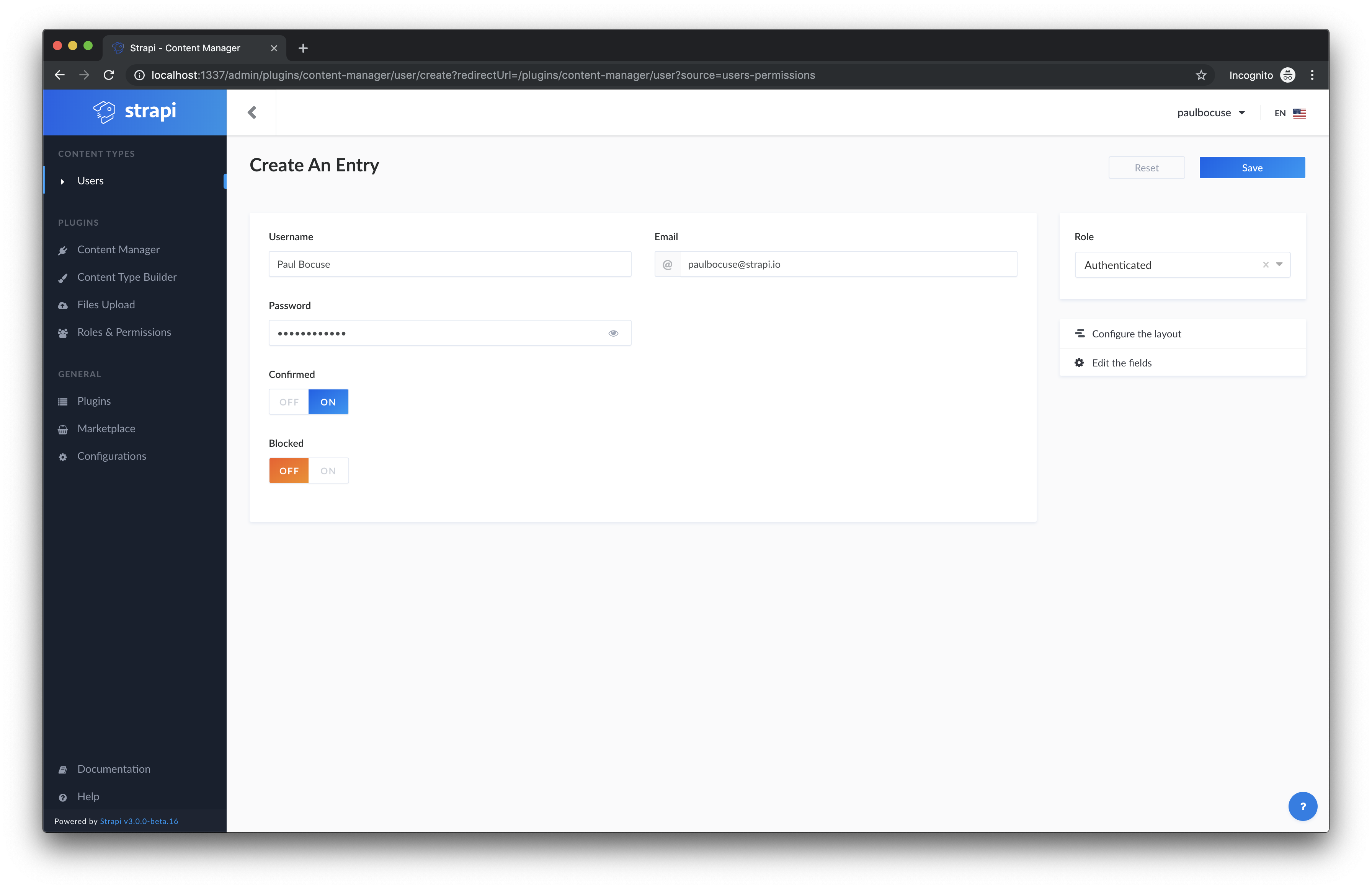 New front-end User New front-end User