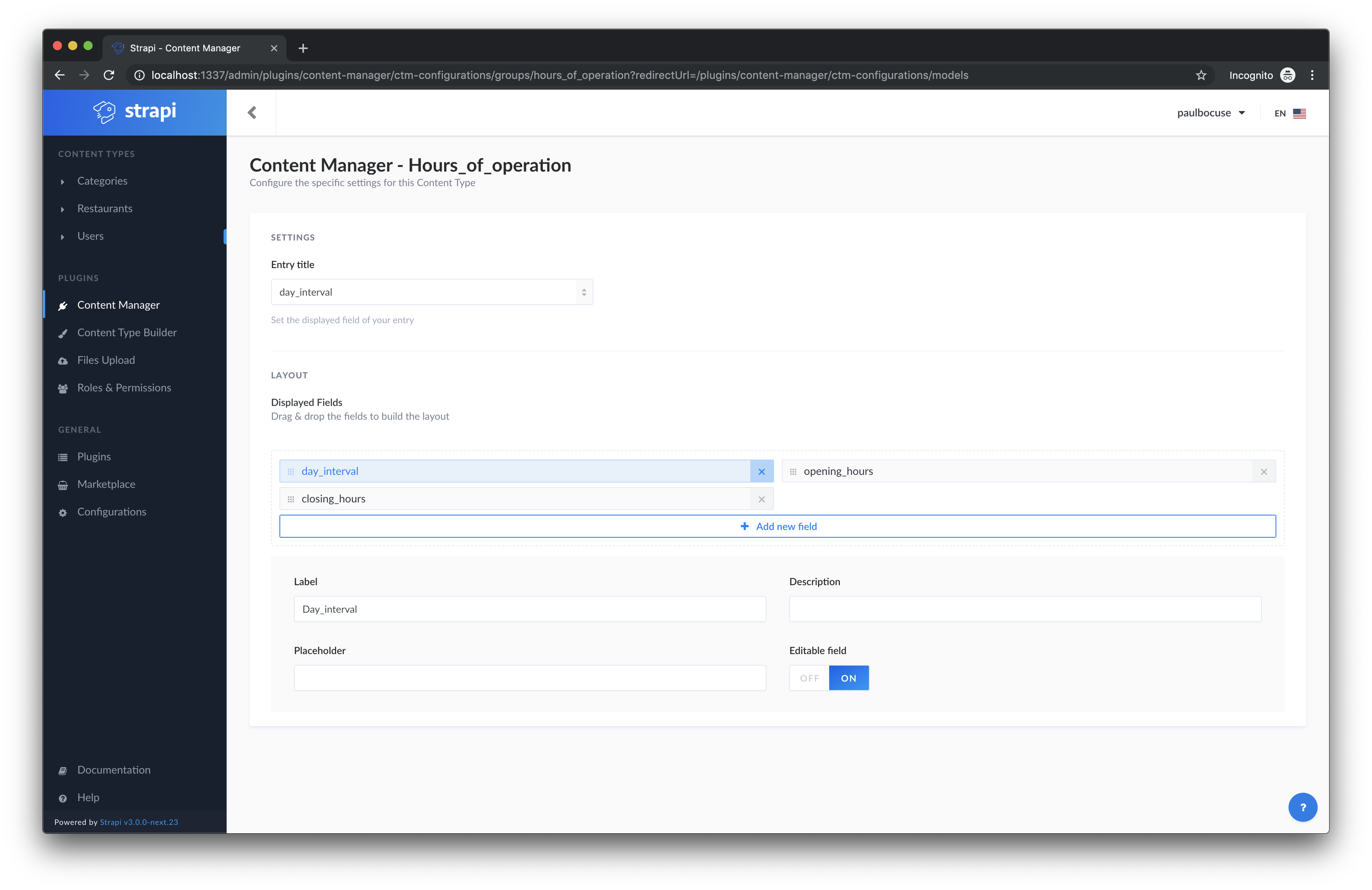 Content Manager Hoursofoperation Content Manager Hoursofoperation