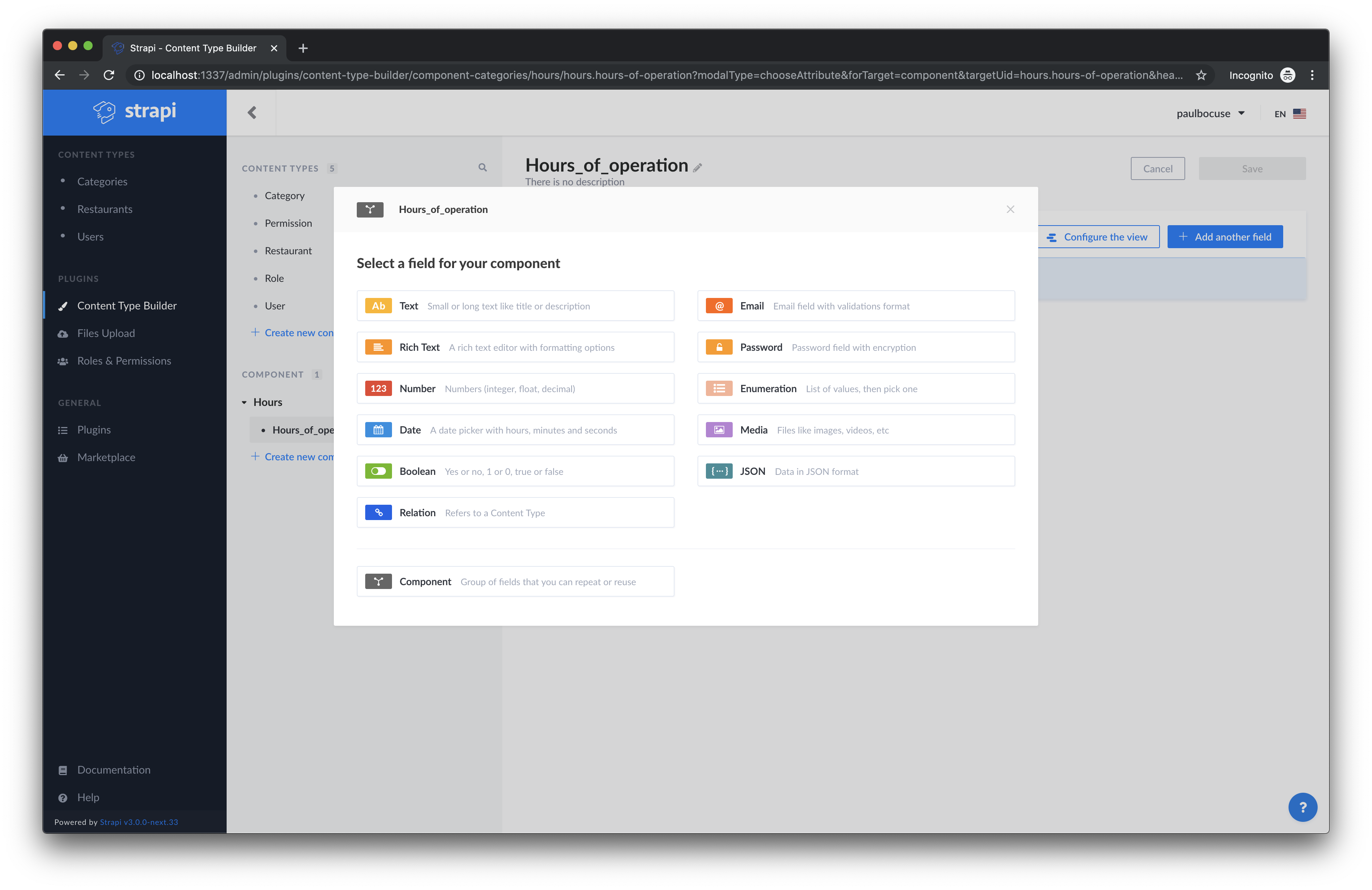 Hours of Operation Add Fields Hours of Operation Add Fields